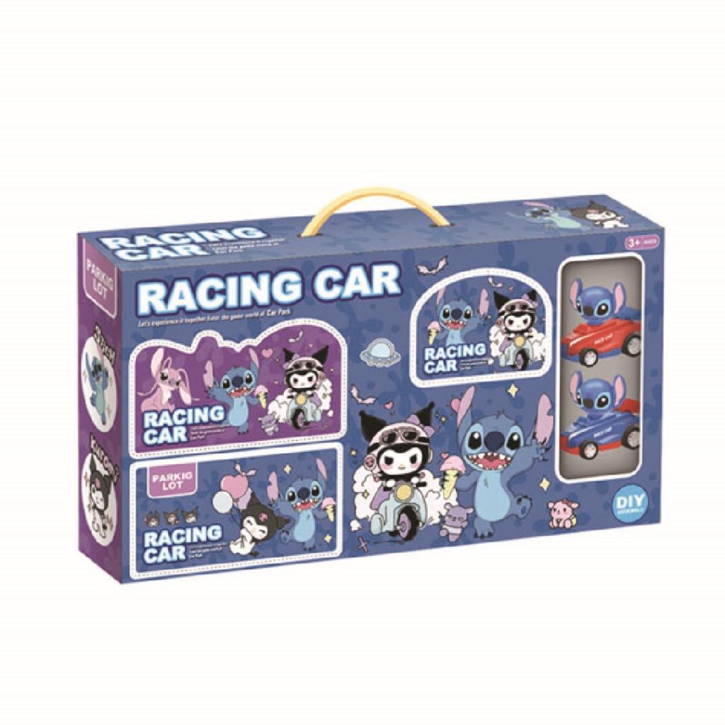 Cartoon Racing Car Set with Character Figures